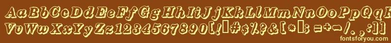 HOLIDAY Font – Yellow Fonts on Brown Background