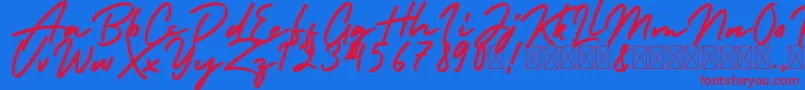 HolidayFree Font – Red Fonts on Blue Background