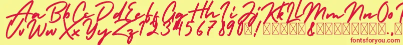 HolidayFree Font – Red Fonts on Yellow Background