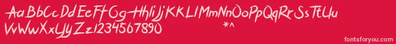 HOLIDAYROUGH Font – Pink Fonts on Red Background