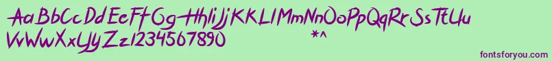 HOLIDAYROUGH Font – Purple Fonts on Green Background
