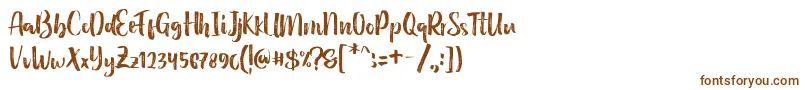 Holidays Handbrush Typeface-Schriftart – Braune Schriften auf weißem Hintergrund