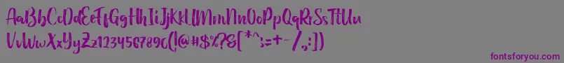 Шрифт Holidays Handbrush Typeface – фиолетовые шрифты на сером фоне