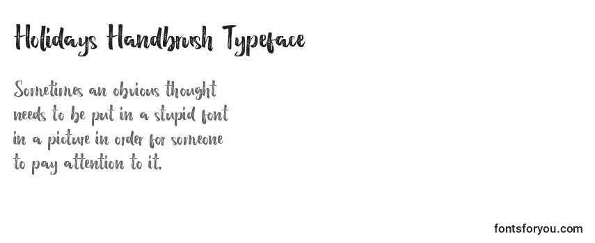 Holidays Handbrush Typeface Font