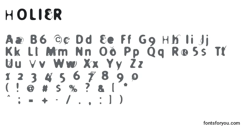 A fonte HOLIER   (129769) – alfabeto, números, caracteres especiais