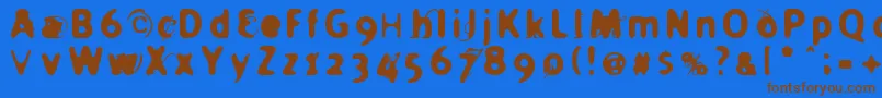 HOLIER   Font – Brown Fonts on Blue Background