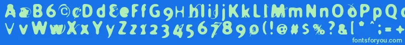 HOLIER   Font – Green Fonts on Blue Background