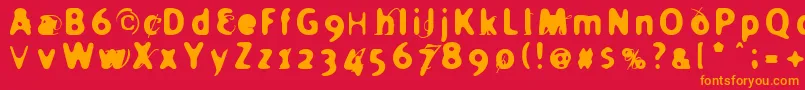 HOLIER   Font – Orange Fonts on Red Background