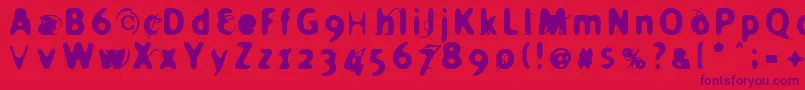 HOLIER   Font – Purple Fonts on Red Background