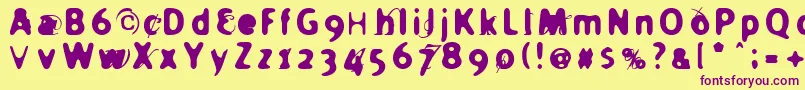 HOLIER   Font – Purple Fonts on Yellow Background
