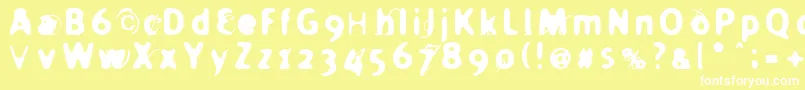 HOLIER   Font – White Fonts on Yellow Background