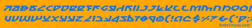 NostromoExpandedItalic Font – Blue Fonts on Orange Background
