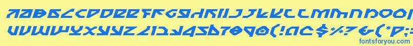 NostromoExpandedItalic Font – Blue Fonts on Yellow Background