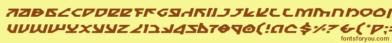 NostromoExpandedItalic Font – Brown Fonts on Yellow Background