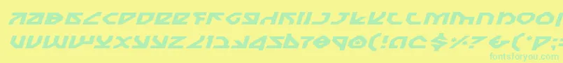 NostromoExpandedItalic Font – Green Fonts on Yellow Background