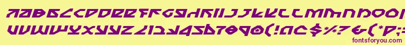 NostromoExpandedItalic Font – Purple Fonts on Yellow Background