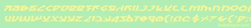 NostromoExpandedItalic Font – Yellow Fonts on Green Background