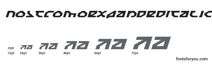 Размеры шрифта NostromoExpandedItalic