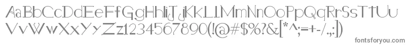 Holitter Halfimp-fontti – harmaat kirjasimet valkoisella taustalla