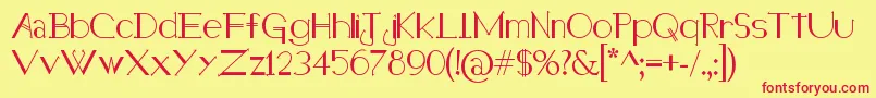 Holitter Halfimp Font – Red Fonts on Yellow Background