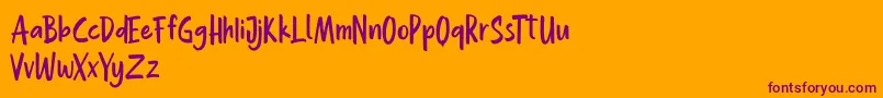 Hollaboi FREE-Schriftart – Violette Schriften auf orangefarbenem Hintergrund
