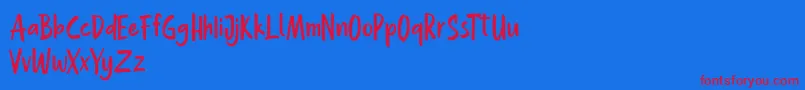 Hollaboi FREE Font – Red Fonts on Blue Background