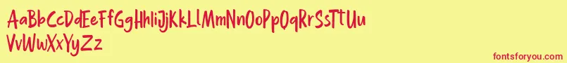 Hollaboi FREE Font – Red Fonts on Yellow Background