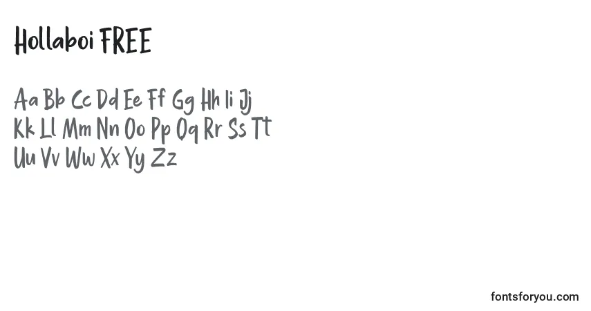 Czcionka Hollaboi FREE (129772) – alfabet, cyfry, specjalne znaki