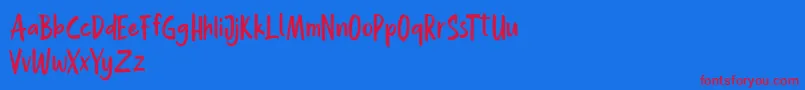 Hollaboi FREE Font – Red Fonts on Blue Background