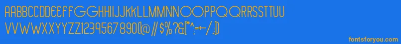 フォントHollen amare sans   DEMO – オレンジ色の文字が青い背景にあります。