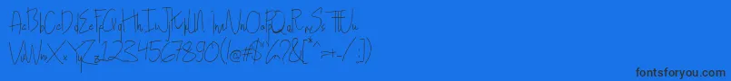 フォントHollen amare script   DEMO – 黒い文字の青い背景