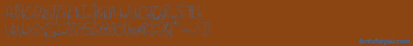 Hollen amare script   DEMO Font – Blue Fonts on Brown Background