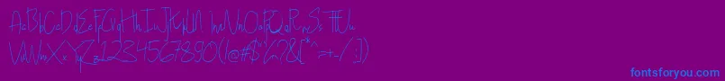 フォントHollen amare script   DEMO – 紫色の背景に青い文字