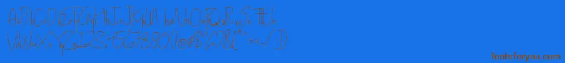 Hollen amare script   DEMO-fontti – ruskeat fontit sinisellä taustalla