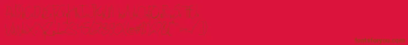 Hollen amare script   DEMO Font – Brown Fonts on Red Background