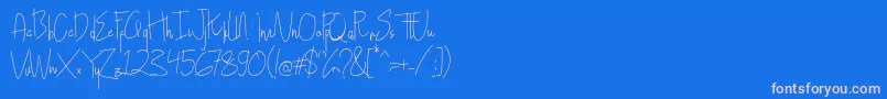 フォントHollen amare script   DEMO – ピンクの文字、青い背景