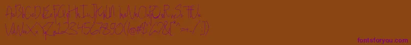 Hollen amare script   DEMO Font – Purple Fonts on Brown Background
