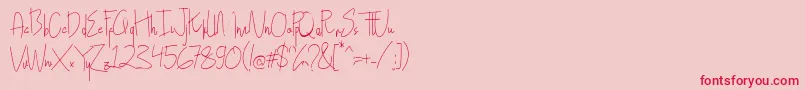 Hollen amare script   DEMO Font – Red Fonts on Pink Background