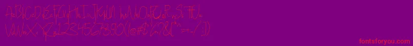 Hollen amare script   DEMO-Schriftart – Rote Schriften auf violettem Hintergrund