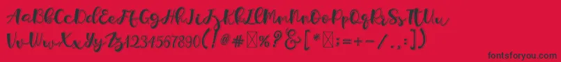 フォントHolligrandina – 赤い背景に黒い文字