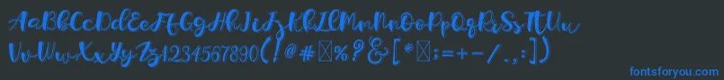 Holligrandina Font – Blue Fonts on Black Background