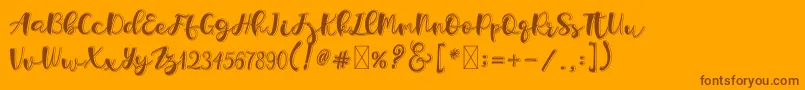 Holligrandina Font – Brown Fonts on Orange Background