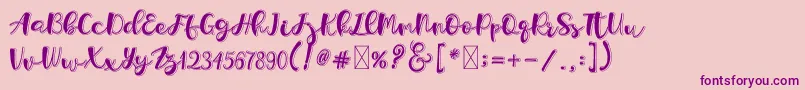 Holligrandina Font – Purple Fonts on Pink Background