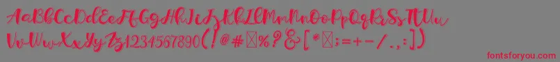 Holligrandina Font – Red Fonts on Gray Background