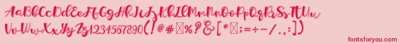 Holligrandina Font – Red Fonts on Pink Background