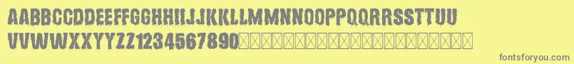 Hollows Font – Gray Fonts on Yellow Background