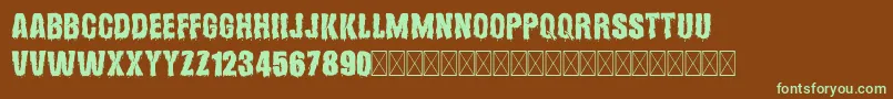 Hollows Font – Green Fonts on Brown Background