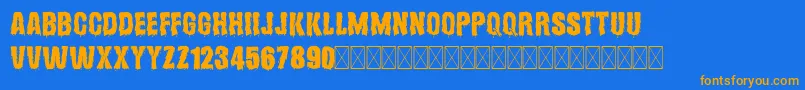 Hollows Font – Orange Fonts on Blue Background