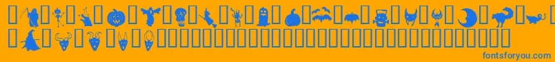 Fonte HollowWeenie Bats – fontes azuis em um fundo laranja
