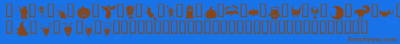 HollowWeenie Bats Font – Brown Fonts on Blue Background